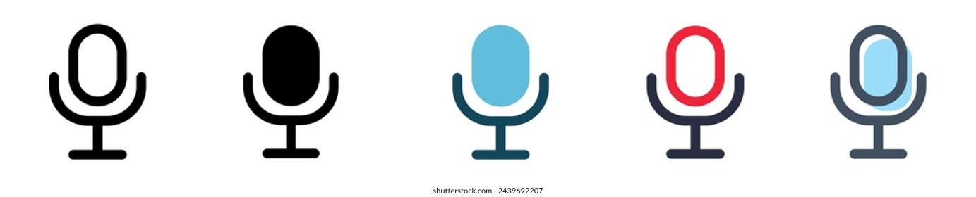 vector illustration mic.microphon icon.icon set of mic with several styles