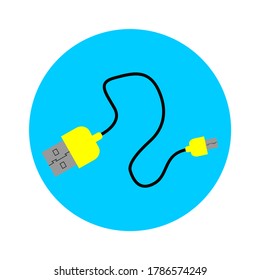 Vector illustration of Micro USB 2.0, vector microUSB icon with a nice background
