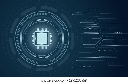 ilustración vectorial de la placa de circuito de microchips, placa madre de computadora, fondo de tecnología.