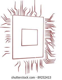 Vector illustration of a microcontroller