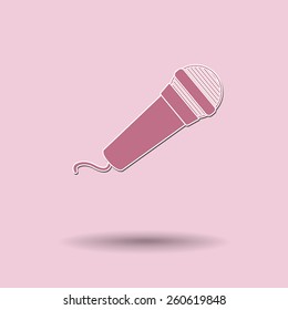 Vector illustration of  Microphone color background.
