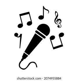 vector illustration microphone design on white