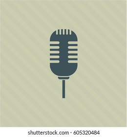 Vector Illustration of Microphone in green color
