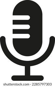Ilustración vectorial de un icono de micrófono. Grabadora de audio. Grabador de cinta.