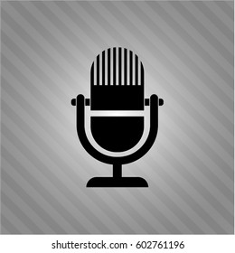 Vector illustration of Microphone vector icon in black
 