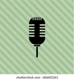 Vector Illustration of Microphone icon in black color
