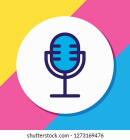 Vector illustration of microphone icon colored line. Beautiful entertainment element also can be used as mic icon element.