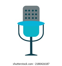 Vector illustration of microphone icon colored line. Beautiful media element also can be used as mic icon element.