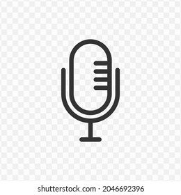Vector illustration of microphone 
 icon in dark color and transparent background(png).