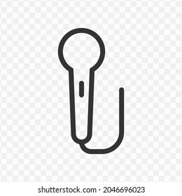 Vector illustration of microphone icon in dark color and transparent background(png).