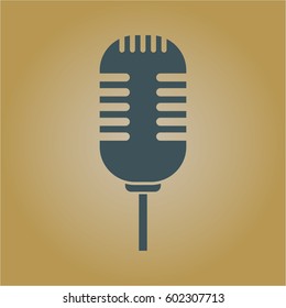 Vector illustration of  Microphone vector icon in Gray
