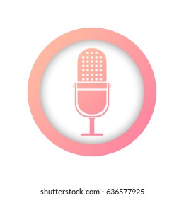 Vector illustration of a microphone icon. Isolated on white background.