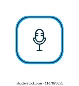 Vector illustration of microphone icon line. Beautiful entertainment element also can be used as mike icon element.