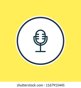Vector illustration of microphone icon line. Beautiful hobby element also can be used as mic icon element.
