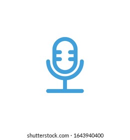 Vector illustration, microphone icon. Line design template