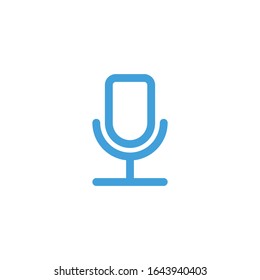 Vector illustration, microphone icon. Line design template