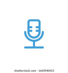 Icono del micrófono, ilustración del vector. Plantilla de diseño de línea
