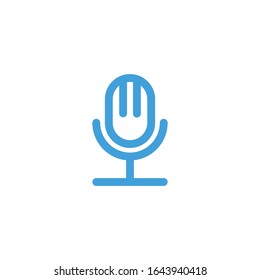 Vector illustration, microphone icon. Line design template