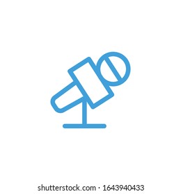 Vector illustration, microphone icon. Line design template