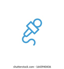 Vector illustration, microphone icon. Line design template