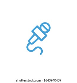Icono del micrófono, ilustración del vector. Plantilla de diseño de línea