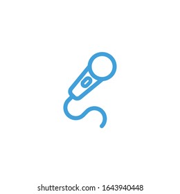 Vektorillustration, Mikrofon-Symbol. Liniendesign-Vorlage