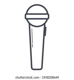 Vector illustration, microphone icon with line style. Good for graphic assets in web design, UI, banners, drawing books, and brochures. simple design.