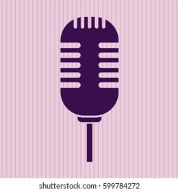 Vector illustration of Microphone icon in purple.
