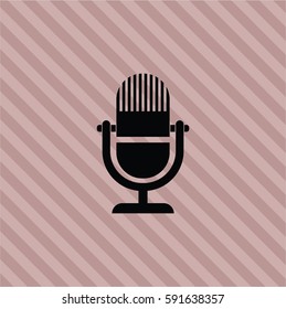 vector illustration of Microphone icon or symbol in black.
