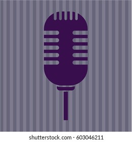 Vector illustration of Microphone vector icon or symbol in Purple