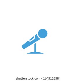 Ilustración vectorial, plantilla de icono del micrófono.