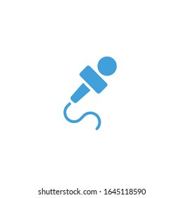 Ilustración vectorial, plantilla de icono del micrófono.