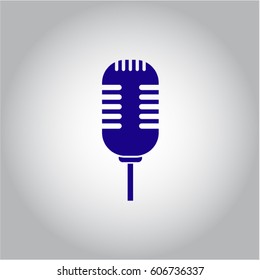 Vector Illustration of Microphone icon in violet color
