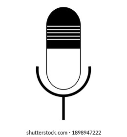 Ilustración vectorial de un micrófono para iconos, logotipos u otros fines. Diseño de vector plano simple