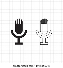Vector illustration of microphone, mic icon for user interface apps, black and white vector icon