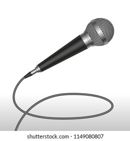 Vector illustration. Microphone on a white background.