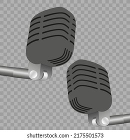 Vector illustration of a microphone .Retro microphone on a stand.

