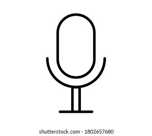 Vector illustration of microphone symbol, mic icon, sound icon, radio mic icon, voice recorder, isolated white background icon.