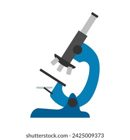 Vector illustration. Microscope color isolated icon in flat style.