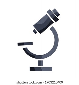 vector illustration of microscope icon.  illustration for healthcare and medical, research, laboratory, practice.  flat minimalist design eps 10