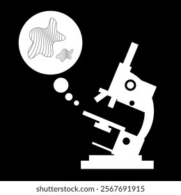 vector illustration of a microscope image, simple and minimalist