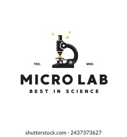 vector illustration of microscope logo icon for science and technology