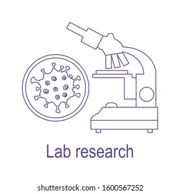Vector illustration Microscope, microbe, virus, bacteria isolated on white background Laboratory equipment Biology, medicine, pharmacy, experiment Education Science day Design for app, websites, print