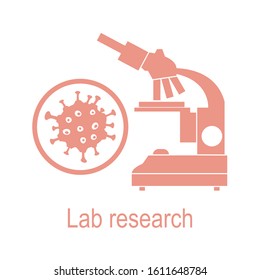 Vector illustration Microscope, microbe, virus, bacteria isolated on white background Laboratory equipment Biology, medicine, pharmacy, experiment Education Science day Design for app, websites, print