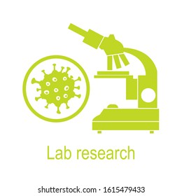 Vector illustration Microscope, microbe, virus, bacteria isolated on white background Laboratory equipment Biology, medicine, pharmacy, experiment Education Science day Design for app, websites, print