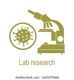 Vector illustration Microscope, microbe, virus, bacteria isolated on white background Laboratory equipment Biology, medicine, pharmacy, experiment Education Science day Design for app, websites, print
