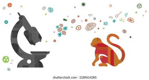 ilustración vectorial de las tecnologías de innovación en vacunas microscópicas para la prevención de la viruela de monos