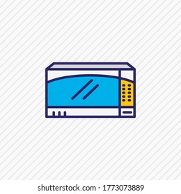 Vektorgrafik der farbigen Linie der Mikrowelle. Ein schönes elektrisches Versorgungselement kann auch als elektrisches Ofensymbol verwendet werden.