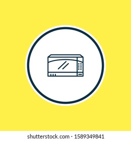Vector illustration of microwave icon line. Beautiful electric utility element also can be used as electric oven icon element.