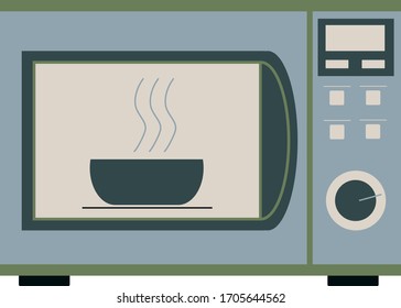 Vector illustration of microwave oven